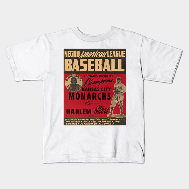 vintage negro american baseball Kids T-Shirt by Fabulous Fresh Fashions